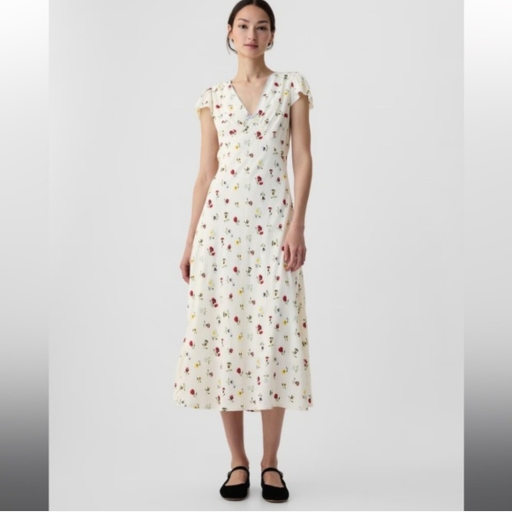 Gap x Doen Collab Floral Midi Dress Size 2 EUC - Picture 3 of 8